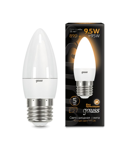 Лампа Gauss LED 103102110 Candle E27 9.5W 2700К