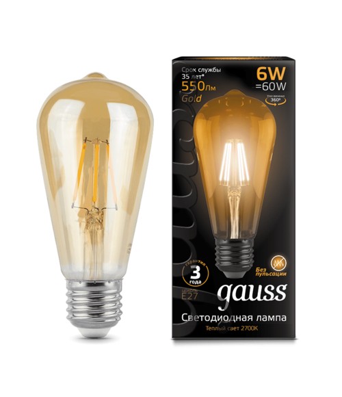 Лампа Gauss LED Vintage Filament 102802006