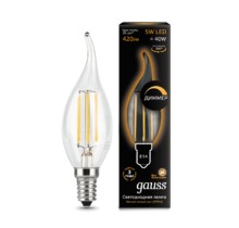 Лампа Gauss LED 104801105-D Filament Candle tailed dimmable E14 5W 2700k