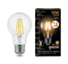 Лампа Gauss LED 102802110-S Filament A60 E27 10W 2700К step dimmable