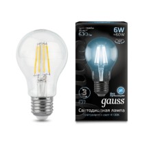 Лампа Gauss LED 102802206 Filament A60 E27 6W 4100К
