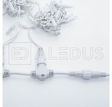 Занавес ALEDUS 2x3 м, белый провод, ПВХ, белый, с мерцанием