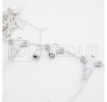 Занавес ALEDUS 2x3 м, белый провод, ПВХ, теплый белый, с мерцанием