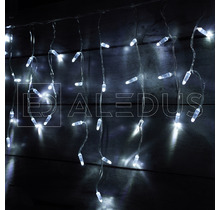 Бахрома (Айсикл) ALEDUS 3x0.5 м, прозрачный провод, ПВХ, белый, с мерцанием