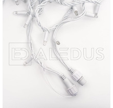 Гирлянда (Нить) ALEDUS 10 м, белый провод, каучук (резина), теплый белый, без мерцания