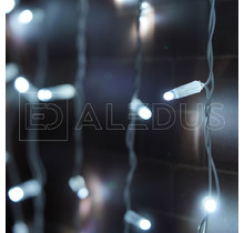 Бахрома (Айсикл) ALEDUS 3x0.9 м, белый провод, ПВХ, белый, без мерцания