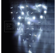 Бахрома (Айсикл) ALEDUS 3x0.9 м, прозрачный провод, ПВХ, белый, с мерцанием