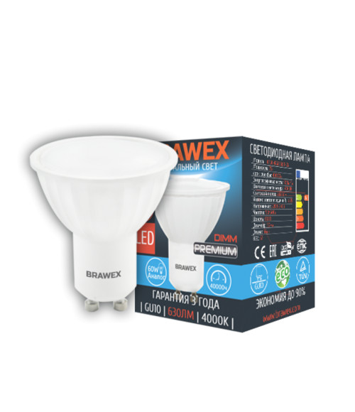Светодиодная лампа BRAWEX MR16 GU10 7Вт 4000k