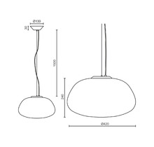 Люстра стекло Белый D420*H1500 Е27