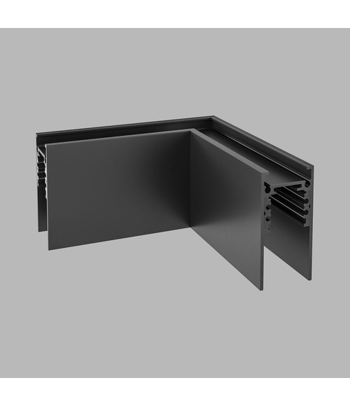 Угол соединительный черный (Горизон) для магнитного накладного трека  АВД-5356 Black