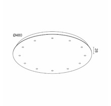 Основание универсальное к светильнику, Ф 500 мм, 12 отв., цвет черный 9005