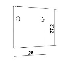 Заглушка для профиля АВД-5412 White Mini в магнитную систему. 27.2*26mm.