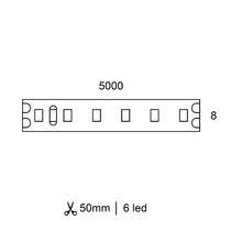 Светодиодная лента SMD2835 120Leds/m. 8,4w/м.п, 24v,  Day White 4000K 08mm 5000mm. CRI>90