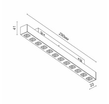 Светильник с сотами 0-10v,Sagi style 290 White-Black 3000K