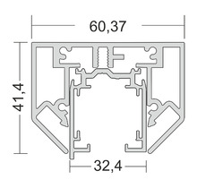 АВД-4710 (5102 Black) трехфазный трек под натяжной потолок
