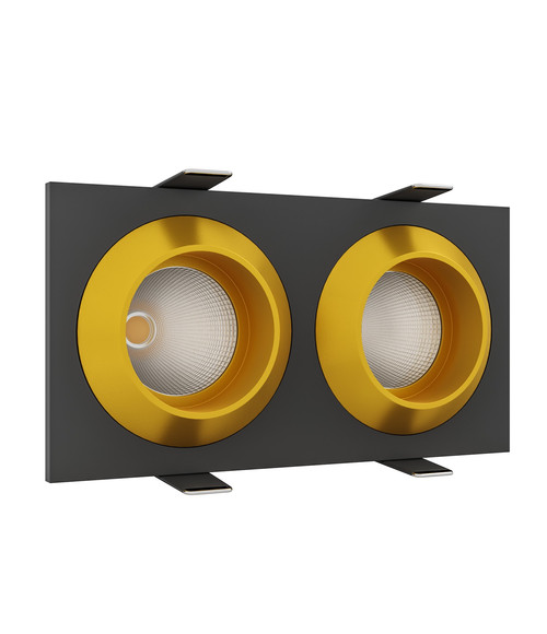 Встраиваемый светодиодный светильник GIZA MINI SQ2 Black-Gold.