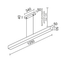 Подвесной линейный светильник LeDron 13305 LINE E2 1250 White 4000K