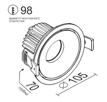 Встраиваемый светодиодный светильник LH10 White 4000К.