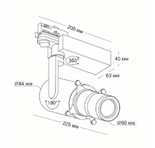 Светодиодный светильник для трехфазного трека ZoomLight Large Zigbee