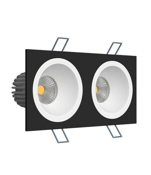 Встраиваемый светодиодный светильник LH07H-R SQ2 Black-White 20W 3000K DIM TRIAC.