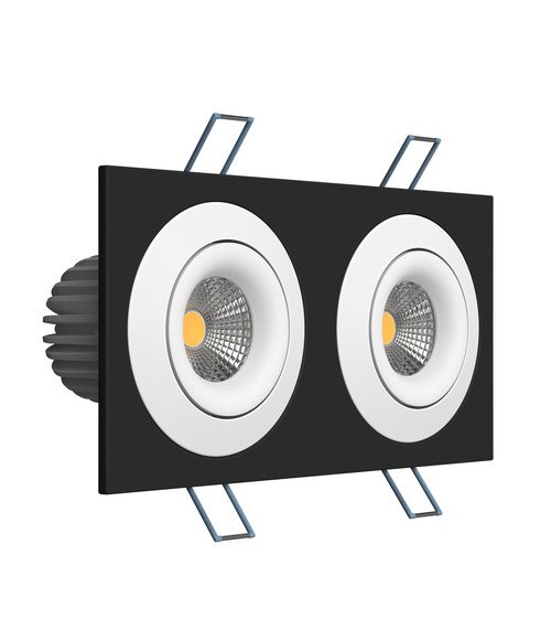 Встраиваемый светодиодный светильник LH07SB-R SQ2 Black-White 20W 3000K DIM TRIAC.