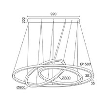 Подвесной светильник RING ORBITOS Black 3K