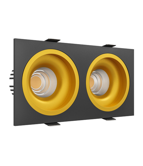 Встраиваемый светодиодный светильник LEVEL SQ2 Black-Gold TRIAC.