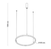 Подвесной светодиодный светильник LED ROUND R400 Black