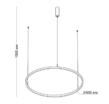 Подвесной светодиодный светильник LED ROUND R600 Brushed Gold