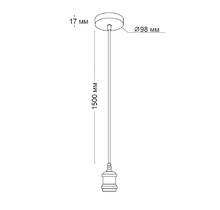 Подвес 2x0.5mm², длина кабеля1.5M, 1*E27. бронза.