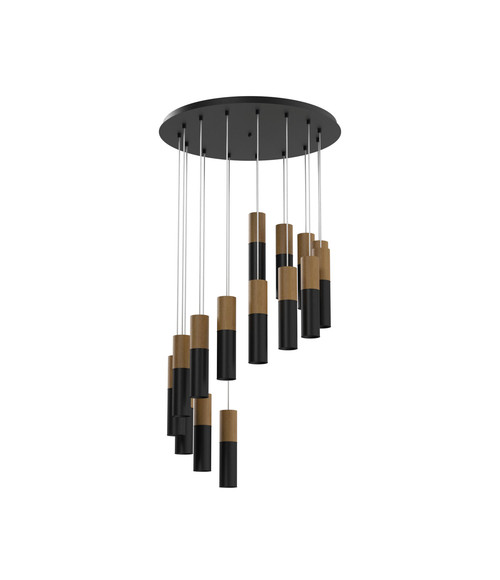 Подвесной светильник SLC7391/PB x 15 Black TRIAC Wooden