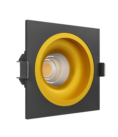 Встраиваемый светодиодный светильник LEVEL SQ Black-Gold TRIAC 4000K.