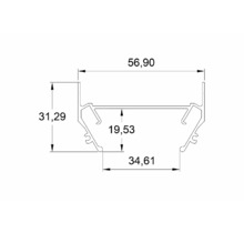 Закладной профиль под шинопровод для натяжного потолка TR3050-AL