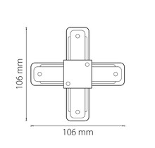 502146 Соединитель трековый однофазный BARRA X-образный БЕЛЫЙ