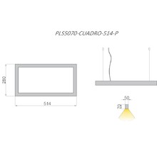 Светильник CUADRO 530х290х70мм 50х70мм 39Вт 3549Lm