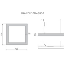 Светильник HOLE-BOX 700x700x100мм S80мм 69Вт 4000k белый