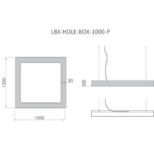 Светильник HOLE-BOX 1000x1000x100мм S80мм 104Вт 4000k белый
