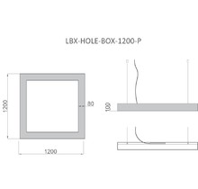 Светильник HOLE-BOX 1200x1200x100мм S80мм 126Вт 4000k белый