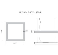 Светильник HOLE-BOX 1800x1800x100мм S80мм 192Вт 4000k белый