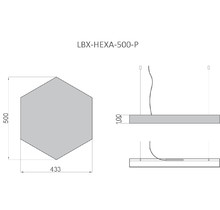Светильник HEXA 500x433x100мм 24Вт 2880Лм 4k