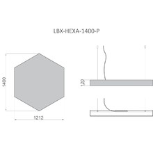 Светильник HEXA 1400x1212x120мм 138Вт 16560Лм 4k