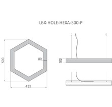 Светильник HOLE-HEXA 500х433х100мм S80мм 33Вт 4000К Белый