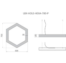 Светильник HOLE-HEXA 700х606х100мм S80мм 52Вт 4000К Белый