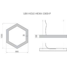 Светильник HOLE-HEXA 1000х866х100мм S80мм 77Вт 4000К Белый