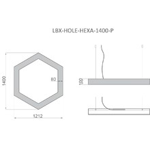 Светильник HOLE-HEXA 1400х1212х100мм S80мм 110Вт 4000К Белый
