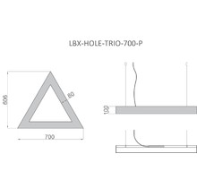 Светильник HOLE-TRIO 700х606х100мм S80мм 49Вт 4000К Белый